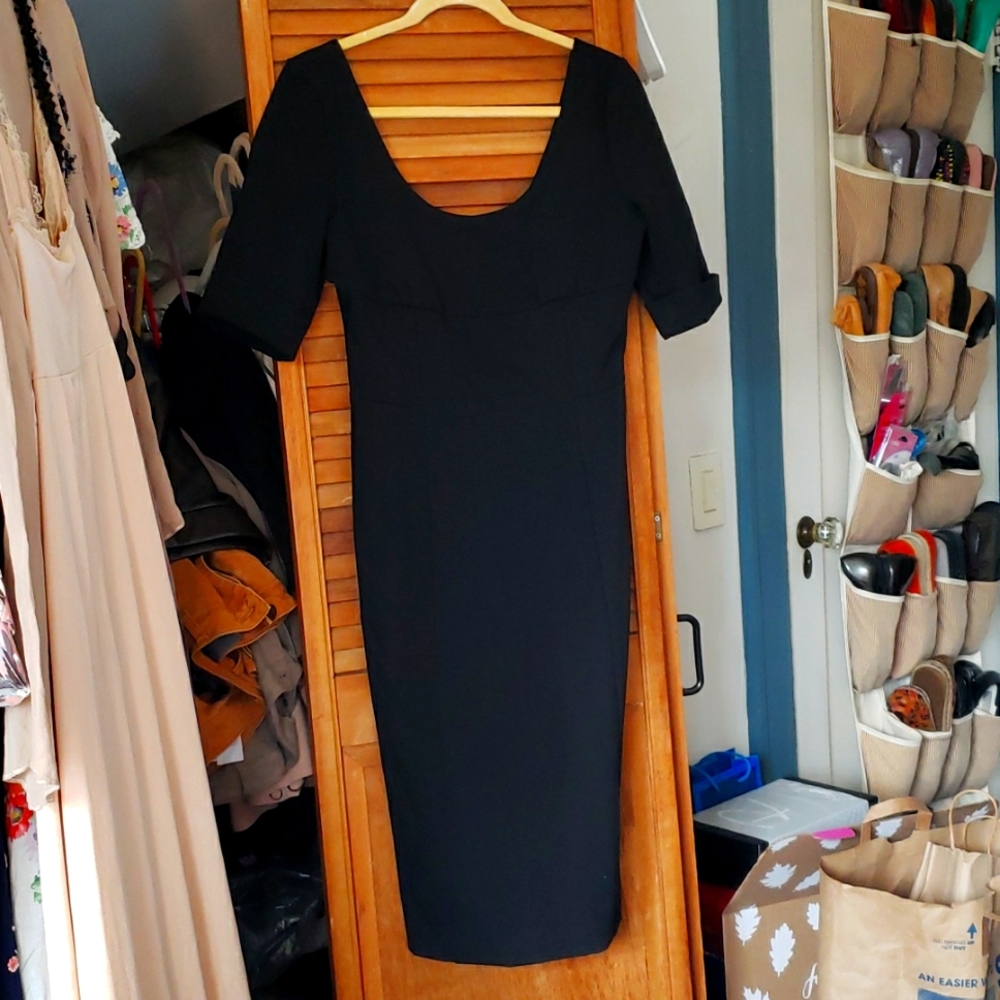 Diane Von furstenberg black Empire short sleeved dressize 12